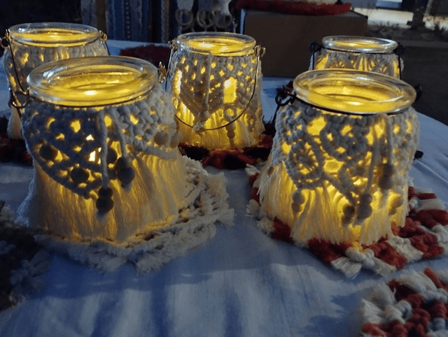 Lanterne en macramé