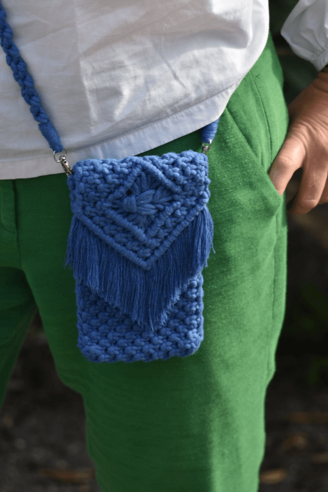 Sac blanc nature porte téléphone